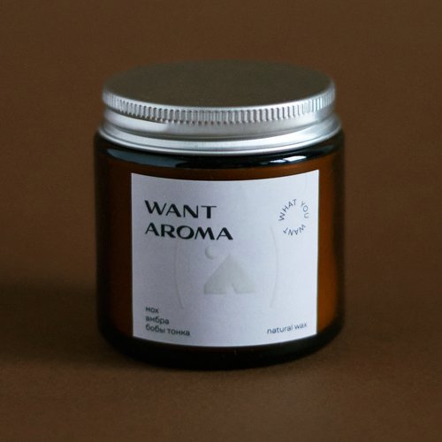 Свеча мох, амбра, бобы тонка, древесный фитиль