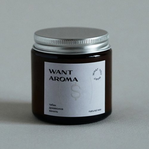 Свеча табак, древесина, ваниль хлопковый фитиль