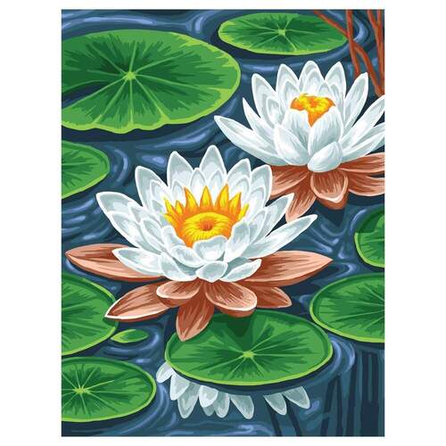Картина по номерам на холсте Три совы Кувшинки 40х50 см с акриловыми красками и кистями КХ4050_53924 950₽