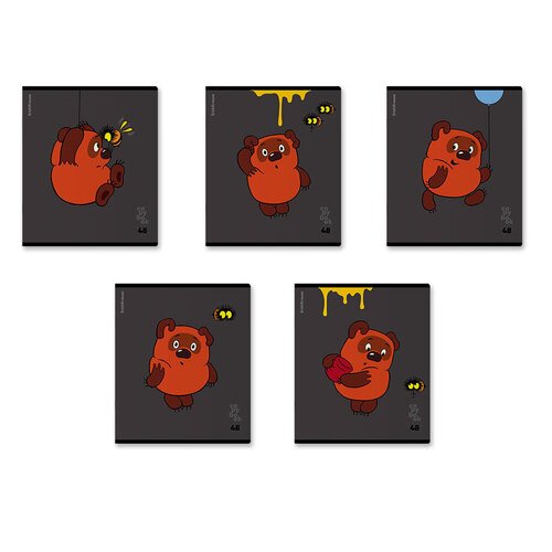 Тетрадь общая ученическая ErichKrause Винни-Пух 48 листов клетка в ассортименте 120₽