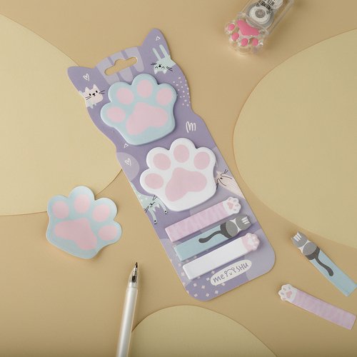 Флажки-закладки и самоклеящиеся блоки Meshu Paws, 20 л