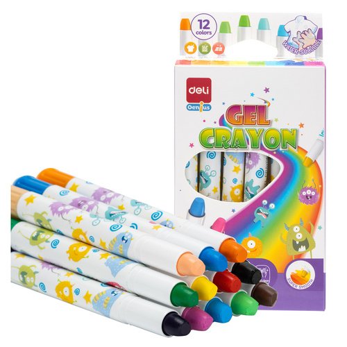 Гелевые мелки Deli EC211-12 круглые 12 цветов 530₽