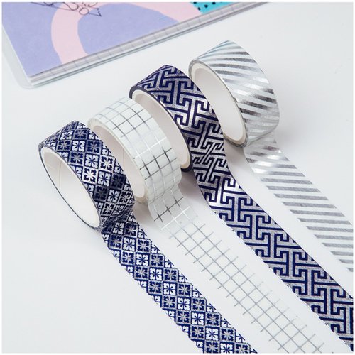 Набор клейких декоративных лент Meshu Silver shinet 4 шт 380₽