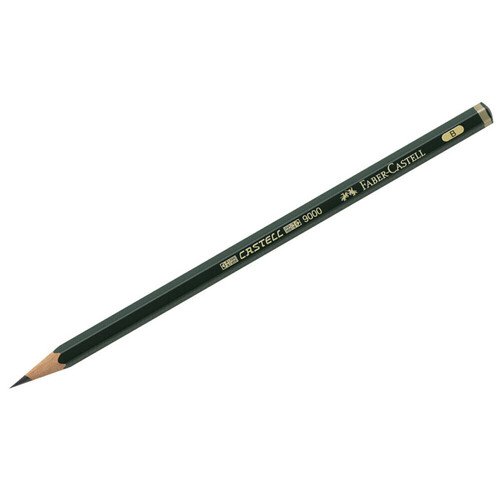 Карандаш чернографитовый Faber Castell-9000, зеленый, твердость В FC119001