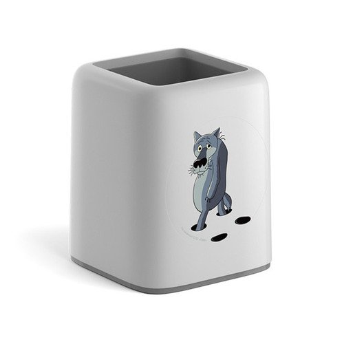 Подставка настольная пластиковая ErichKrause Forte Жил-был Пес, белый с черным