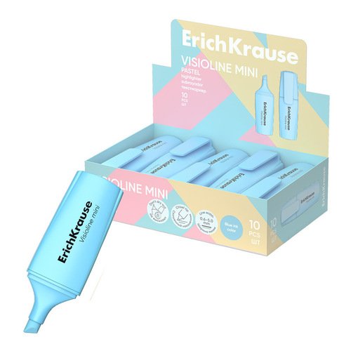 Текстмаркер ErichKrause Visioline V-12 Mini Pastel цвет чернил голубой 120₽