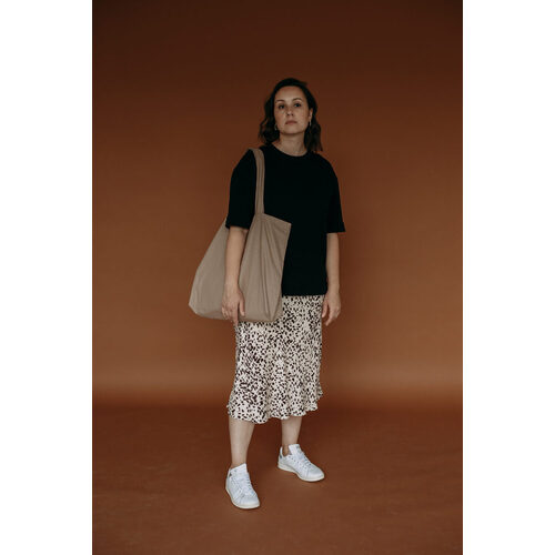 Сумка-шоппер СУБТРОПИКИ с непромокаемым подкладом, хлопок, какао