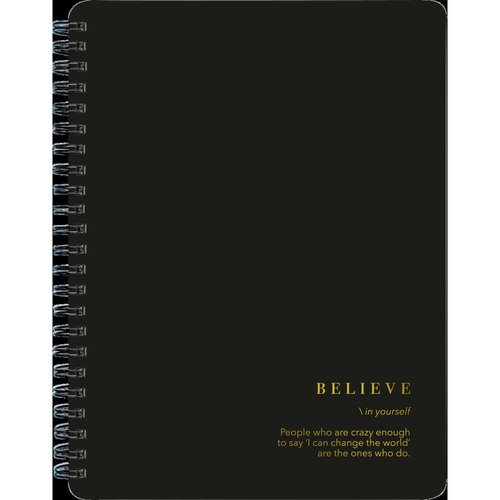 Тетрадь общая Be Smart Believe, 156х207 мм, 120 л, клетка, мягкий переплет, спираль, черный