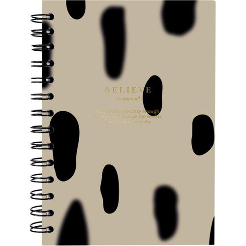 Тетрадь общая Be Smart Believe, 144х204 мм, 120 л, клетка, твердый переплет, спираль, пятна на бежевом