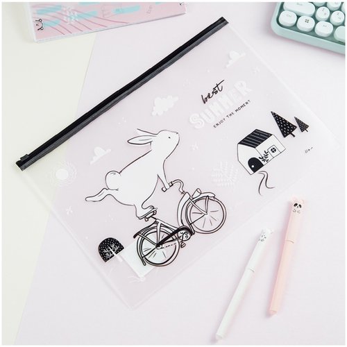 Папка-конверт на zip-молнии MeShu Best summer А4 150 мкм прозрачная с рисунком 110₽