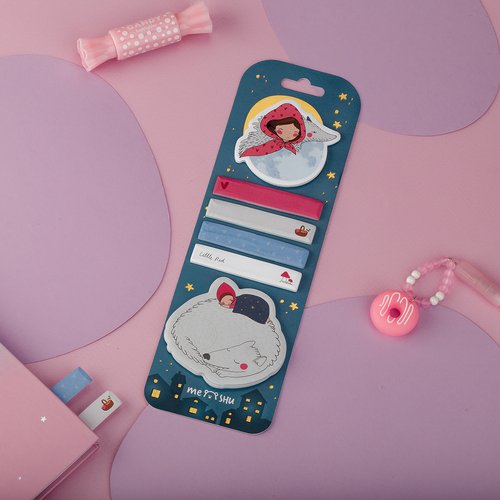 Флажки-закладки и самоклеящиеся блоки в наборе Meshu Little Red, 20л