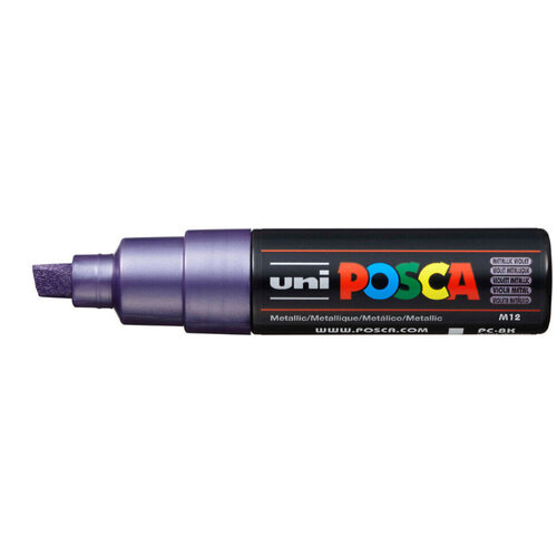 Маркер Posca PC-8K, до 8,0 мм, скошенный наконечник №М12 фиолетовый металлик