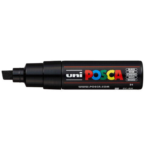 Маркер Posca PC-8К, до 8,0 мм, скошенный наконечник, черный