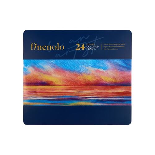 Набор цветных карандашей Finenolo 24 цвета в металлическом пенале 950₽