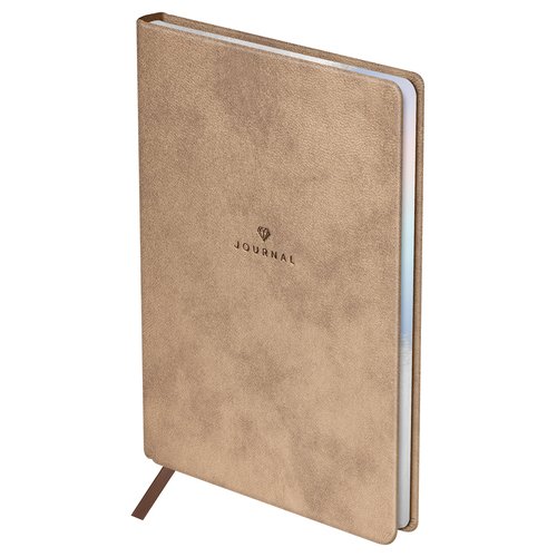 Ежедневник недатированный BG Shimmer Rose quartz, А5, 136 л, кожзам, пудровый, голографический срез