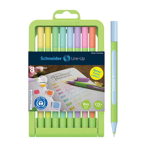 Набор капиллярных ручек Schneider Line-Up Pastel 8 цветов 04 мм пенал-подставка 1400₽