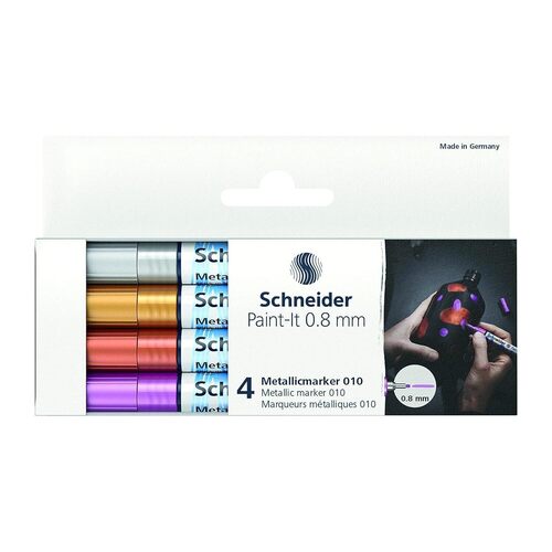 Набор маркеров для декорирования Schneider Paint-It 010 4 цвета металлик 08 мм 2000₽
