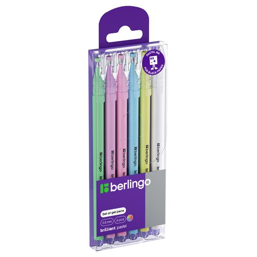 Набор гелевых ручек Berlingo Brilliant Pastel 6 шт 6 цветов 08 мм CNg_60606 530₽