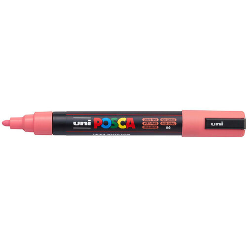 Маркер Posca PC-5M 18 - 25 мм пулевидный наконечник 66 кораллово-розовый 580₽