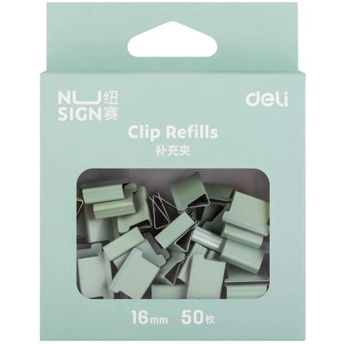 Зажимы для клиппера Deli Nusign 16 мм зеленый 50 шт 440₽