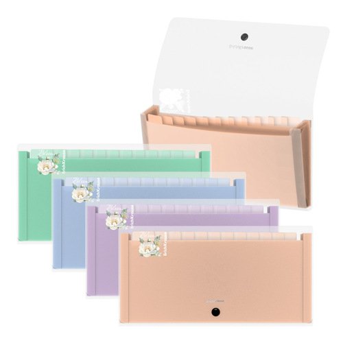 Папка-картотека пластиковая ErichKrause Matt Pastel Bloom с 13 цветными отделениями Check size прозрачный в ассортименте 600₽