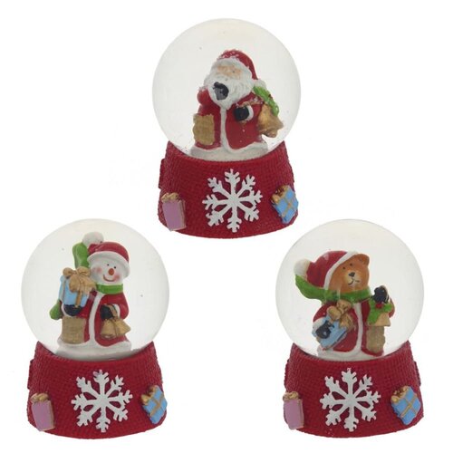 Фигурка декоративная в стеклянном шаре Remeco Дед Мороз/Снеговик/Мишка, D4,5 см, 4х4х6,5 см 755915