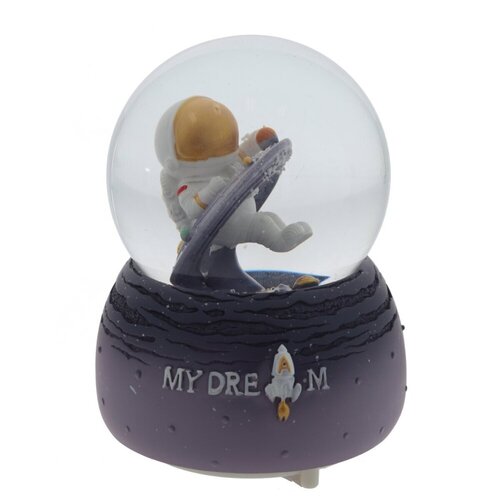 Фигурка декоративная в стеклянном шаре Remeco Космонавт, музыка, подсветка, D8 см, 9х9х13 см 814334
