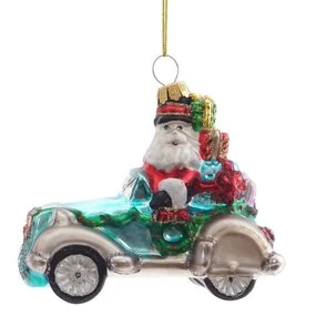 Украшение новогоднее Remeco Дед Мороз на машине, 10х5х9 см 809391