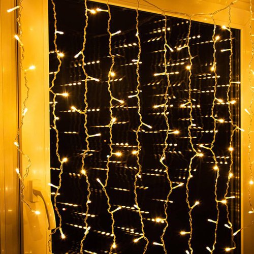 Гирлянда светодиодная Льдинка Занавес 160л 2х15м от сети 220В 8 режимов теплый белый 1708572 495₽