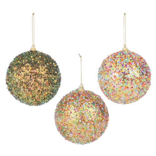 Подвеска Сноу Бум шар с декором 8 см 4 цвета сине зелено золотые оттенки в ассортименте 100₽