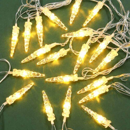 Гирлянда электрическая Сноу Бум насадка Сосулька 5м 20LED шампань 220В 175₽