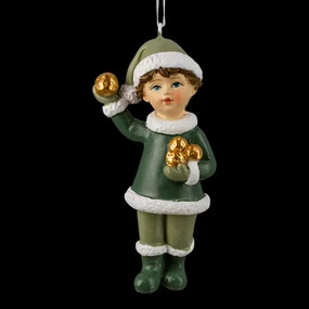 Украшение ErichKrause Decor Мальчик с золотыми снежками, 10,5 см