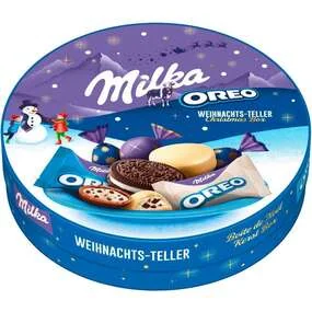 Рождественская тарелка Milka  Милка шоколад и Орео печенье, 197 гр