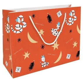 Пакет бумажный, подарочный, Be Smart, 36х26 см. Коллекция "Lucky", красный