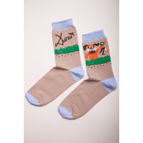 Носки Запорожец Собака и Утка бежевый размер 41-45 380₽