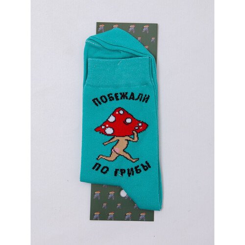 Носки Запорожец Побежали По Грибы бирюза размер 35-40 380₽