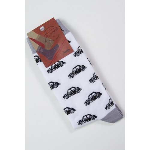 Носки Запорожец Машинки белый размер 41-45 380₽