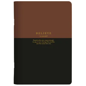 Тетрадь общая Be Smart Believe, 150х210 мм, 40 л., клетка, мягкий переплет, скрепка, коричневая полоса