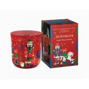 Свеча ароматизированная BARTEK в стакане Щелкунчик с деревянным фитилем, 150 гр