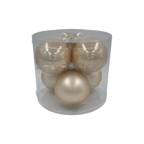 Набор стеклянных шаров в прозрачной упаковке жемчужный цвет 8 см 6 штук 395₽