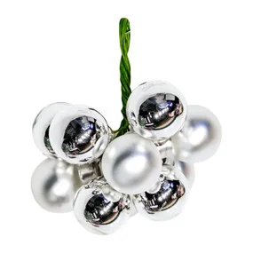 Связка стеклянных шаров ChristmasDeLuxe ø 2 см 1о шт. первый снег