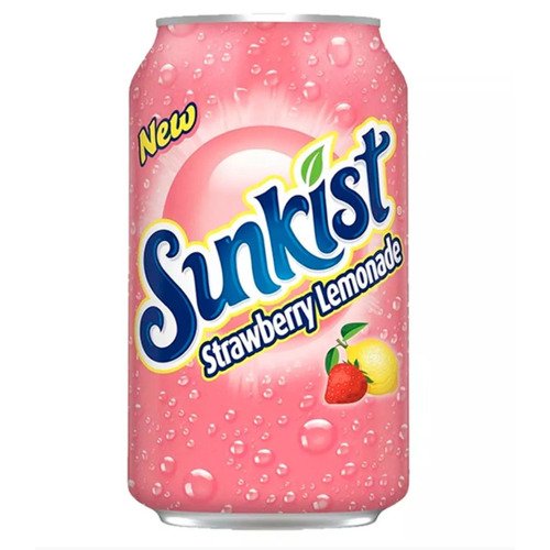 Газированный напиток Sunkist Strawberry lemonade клубничный лимонад 335 мл 171₽