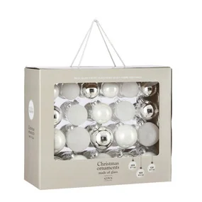 Набор стеклянных шаров в коробке, первый снег  42 шт