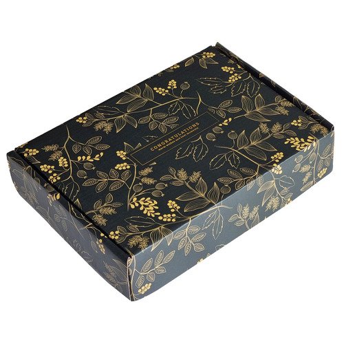 Коробка подарочная картон с ламинацией Коллекция June черный 160х220х50 мм 340₽