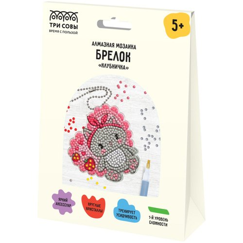 Алмазная мозаика брелок Три Совы Клубничка 480₽
