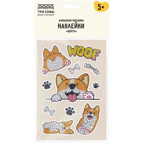 Алмазная мозаика наклейки Три Совы Корги 440₽