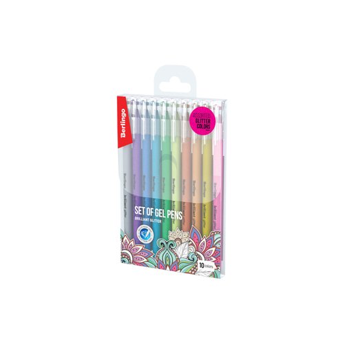 Набор гелевых ручек Berlingo Brilliant Glitter 10шт 10цв 10мм корпус ассорти 890₽