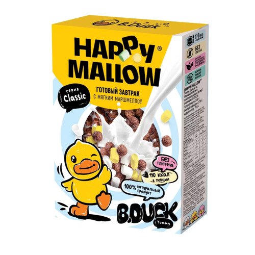 Сухой завтрак Happy Mallow BDuck с мягким маршмеллоу картонная упаковка 240 г 666₽