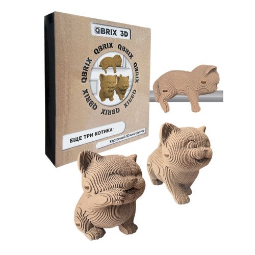 Картонный 3D конструктор QBRIX Еще три котика 1290₽