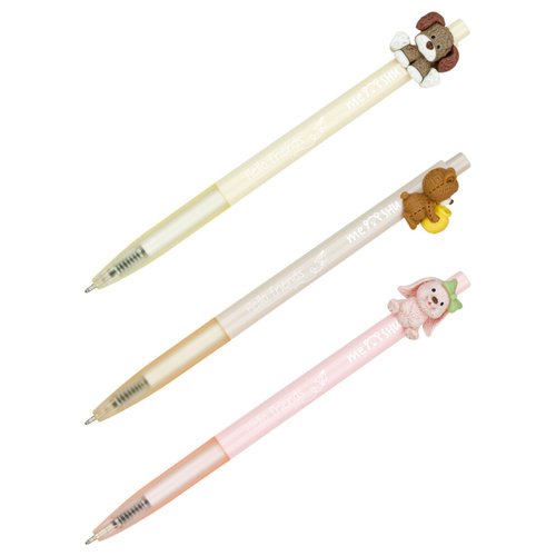 Ручка шариковая автоматическая MESHU Funny friends синяя 07мм корпус ассорти с топпером 270₽